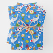 Koi Fisch und Water Lilies Blue Geschenkpapier Set (Beispiel)