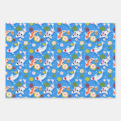 Koi Fisch und Water Lilies Blue Geschenkpapier Set (Vorderseite)