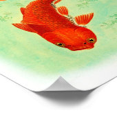 Koi-Fisch Vintage Japanische Kunst Poster (Ecke)