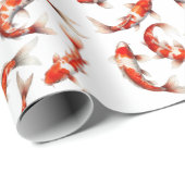 Koi-Fisch-Wasserfarbenmuster Geschenkpapier (Rolleneckpunkt)
