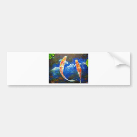 Koi Fisch-Wolken-Reflexionen Autoaufkleber (Vorne)