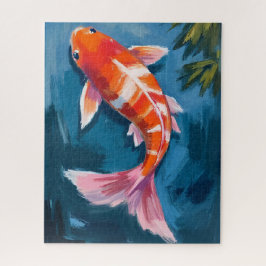 Koi-Fisch Wunderschöne Aquarellmalerei Puzzle