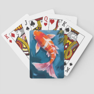 Koi-Fisch Wunderschöne Aquarellmalerei Spielkarten