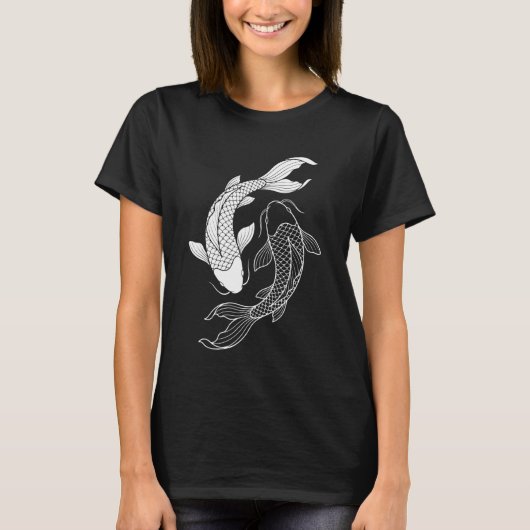 Koi-Fisch Yin Yang Japan T-Shirt (Vorderseite)