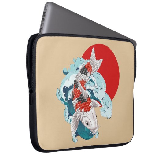 Koi-Fischdesign Laptopschutzhülle (Vorne Rechts)