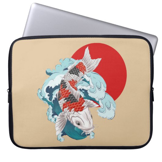 Koi-Fischdesign Laptopschutzhülle (Vorderseite)
