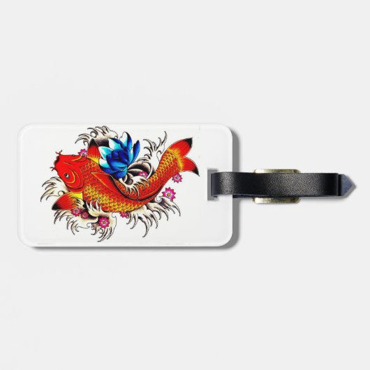 Koi Fische Gepäckanhänger (Rückseite horizontal)