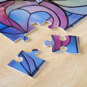 Koi-Fische in Bleiglas Puzzle (Seite)