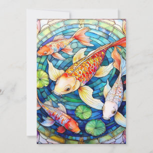 Koi-Fische in Buntglas Einladung