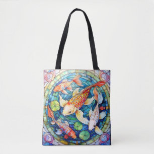 Koi-Fische in Buntglas Tasche