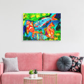 Koi-Fische lieben Leinwanddruck (Insitu (Wohnzimmer))