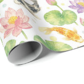 Koi-Fische und Lotus Geschenkpapier (Rolleneckpunkt)