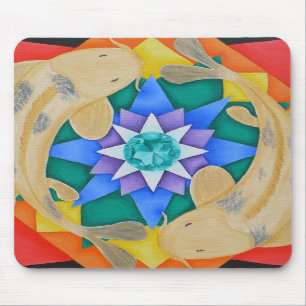 Koi Fische und Lotus Mousepad