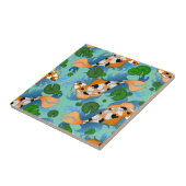 Koi Fische und Teich-Lilien spritzen Fliese (Seite)