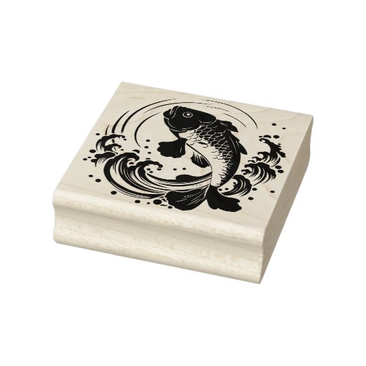 Koi Fische und Wellen Gummistempel (Stempel)