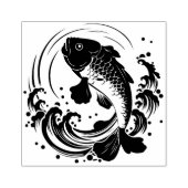 Koi Fische und Wellen Gummistempel (Prägung)