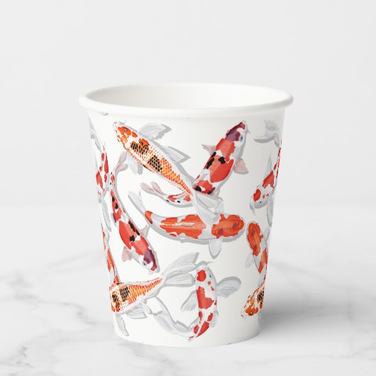 Koi-Fischpapiertassen Pappbecher (Vorderseite)