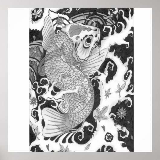 Koi-Fischprint Poster (Vorne)