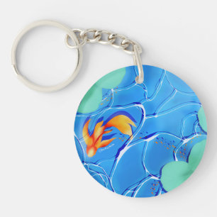 Koi-Fischteich Blaue Wasser-Garten-Schlüsselanhäng Schlüsselanhänger