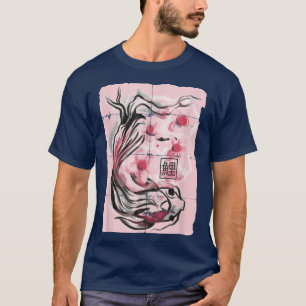 Koi Fish Animals Sakura Blume T-Shirt