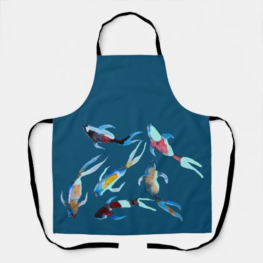 Koi Fish Aquarell Japanische Kunst Schürze (Vorderseite)