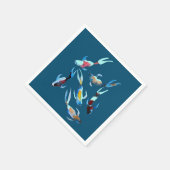 Koi Fish Aquarell Japanische Kunst Serviette (Ecke)
