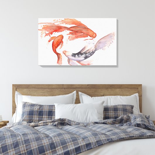 Koi Fish Aquarellmalerei Leinwanddruck (Insitu (Schlafzimmer))