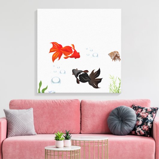  koi fish art, japanese koi, zen decor, underwater leinwanddruck (Insitu (Wohnzimmer))