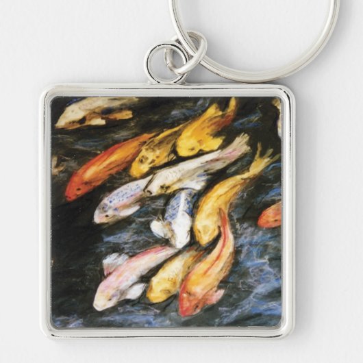 Koi Fish Art Malerei Pendant Schlüsselanhänger (Vorne)