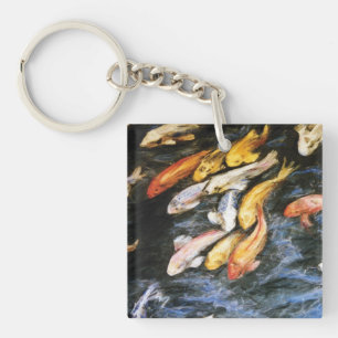 Koi Fish Art Malerei Schlüsselanhänger Charms