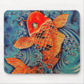 "Koi Fish" Art Mouse Pad Tattoo Style Mousepad (Vorne)