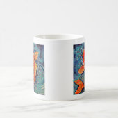 "Koi Fish" Art Orange Koi in Blue Water Coffee Tas Kaffeetasse (Mittel)