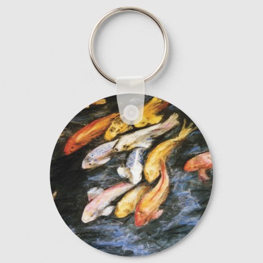 Koi Fish Art Painting Charm Schlüsselanhänger (Vorderseite)
