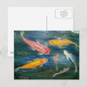 Koi Fish Art schwimmen Postkarte (Vorne/Hinten)