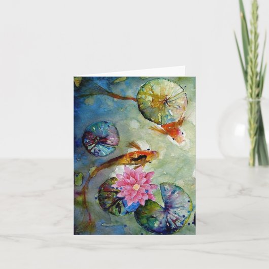 Koi Fish BLANK Grußkarte Dankeskarte (Vorderseite)