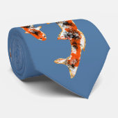 Koi Fish Blue Krawatte (Gerollt)