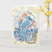 Koi Fish card Karte (Gelbe Blume)