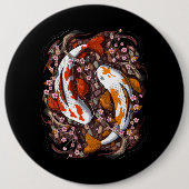 Koi Fish Cherry Blossom Button (Vorderseite)