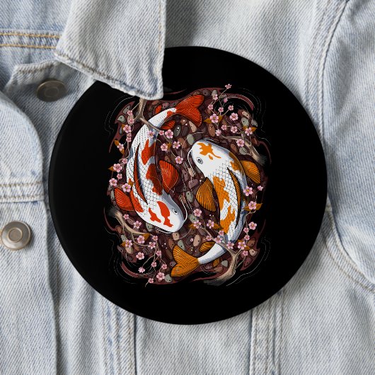 Koi Fish Cherry Blossom Button (Beispiel)