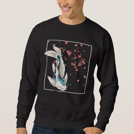 Koi Fish Cherry Blossom Japanischer Karpfenanbau Sweatshirt (Vorderseite)