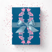 Koi Fish Chinoiserie Ogee in Pink and Deep Aqua Geschenkpapier