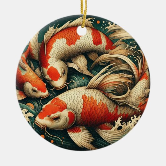 Koi Fish Christmas Keramik Ornament (Vorne)
