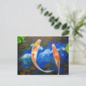 Koi Fish Cloud Reflections Postkarte (Stehend Vorderseite)