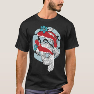 Koi Fish Couple Beautiful Japanese Fish Art T-Shirt