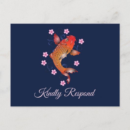 Koi FIsh Custom RSVP Card Einladungspostkarte (Vorderseite)