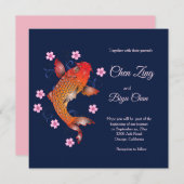 Koi Fish Custom Wedding Einladung (Vorne/Hinten)