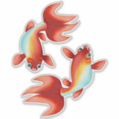 Koi Fish Fisces Zodiac Sign Aufkleber (Vorderseite)