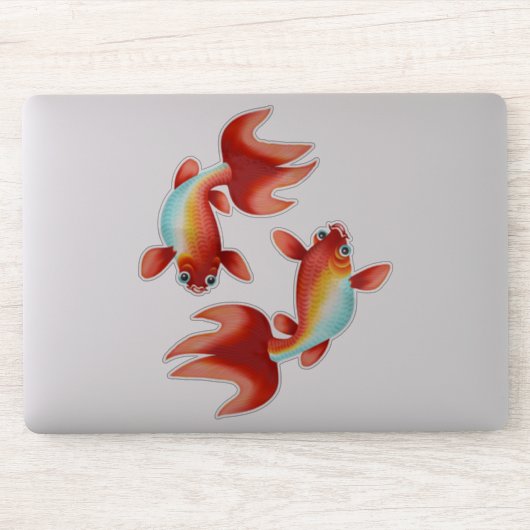 Koi Fish Fisces Zodiac Sign Aufkleber (Computer)