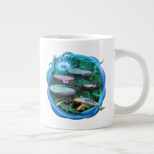 Koi Fish ‚GEBOREN OF DRAGONFLY‘ Jumbo-Tasse (Rechts)