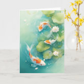 Koi Fish Gentle Symphony Karte (Gelbe Blume)